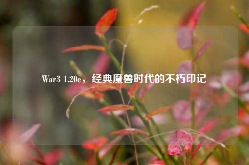 War3 1.20e，经典魔兽时代的不朽印记