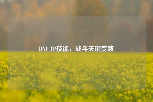 DNF TP技能，战斗关键变数