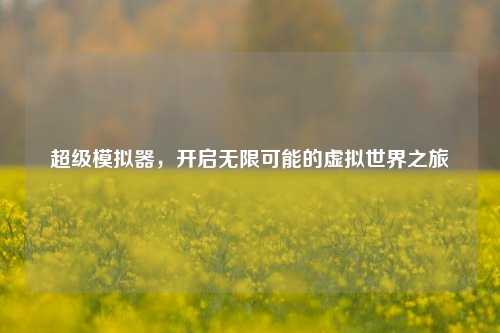 超级模拟器，开启无限可能的虚拟世界之旅
