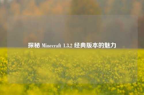 探秘 Minecraft 1.3.2 经典版本的魅力