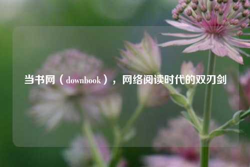 当书网（downbook），网络阅读时代的双刃剑