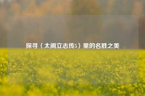探寻〈太阁立志传5〉里的名胜之美