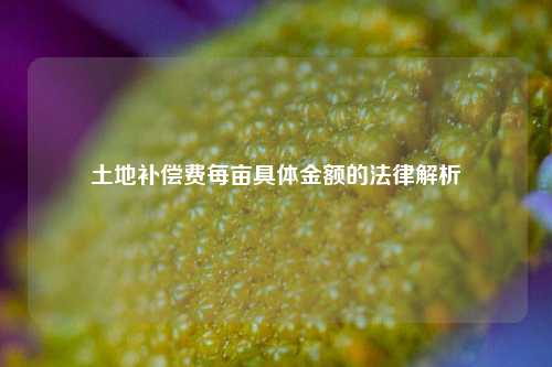 土地补偿费每亩具体金额的法律解析