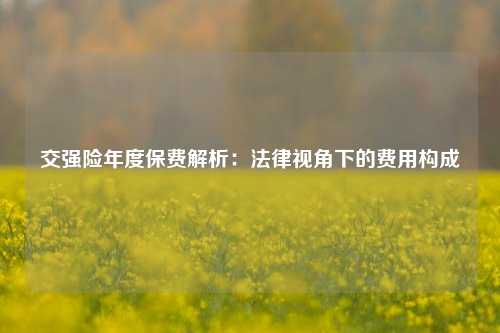交强险年度保费解析：法律视角下的费用构成