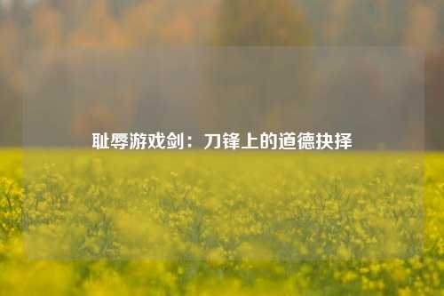 耻辱游戏剑：刀锋上的道德抉择