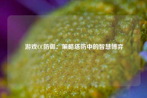  游戏CC防御：策略塔防中的智慧博弈