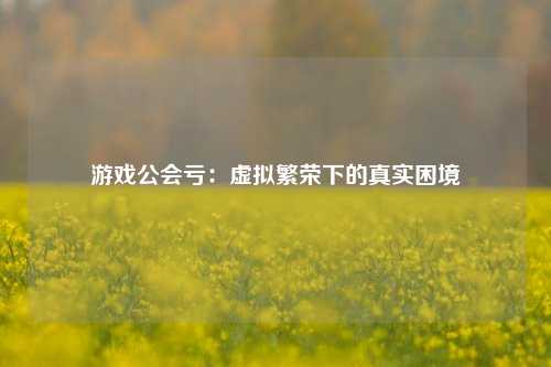 游戏公会亏：虚拟繁荣下的真实困境