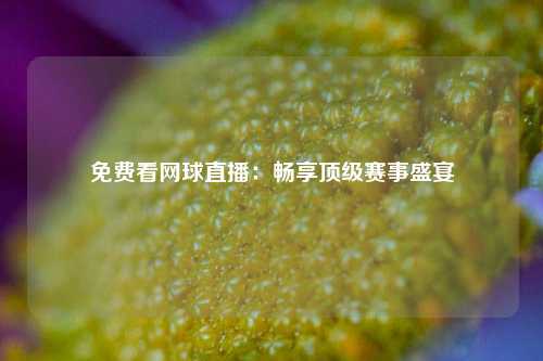 免费看网球直播：畅享顶级赛事盛宴