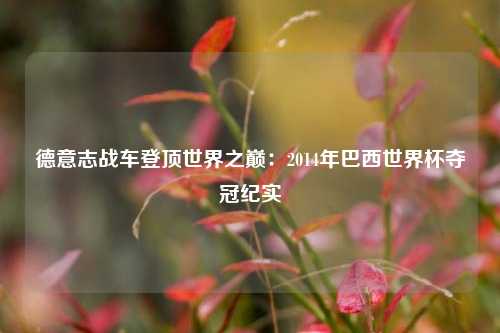德意志战车登顶世界之巅：2014年巴西世界杯夺冠纪实