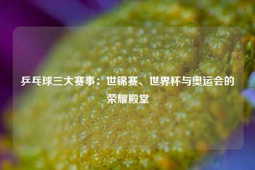 乒乓球三大赛事：世锦赛、世界杯与奥运会的荣耀殿堂