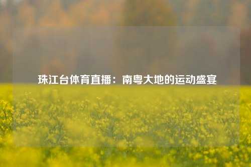 珠江台体育直播:南粤大地的运动盛宴